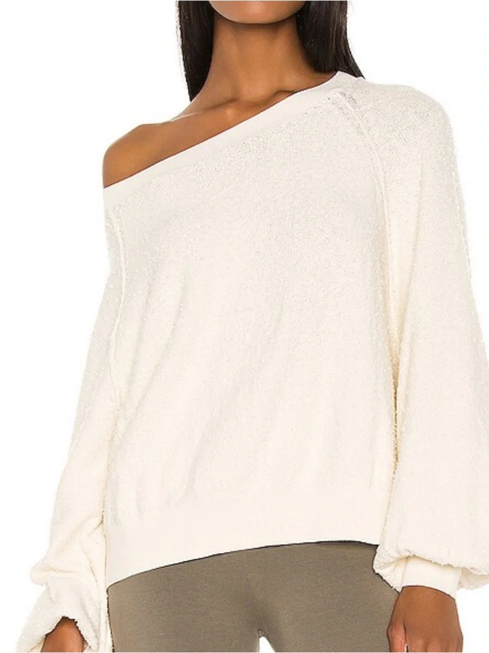 Free People ✨ Found My Friend Cream Bouclé Sweater